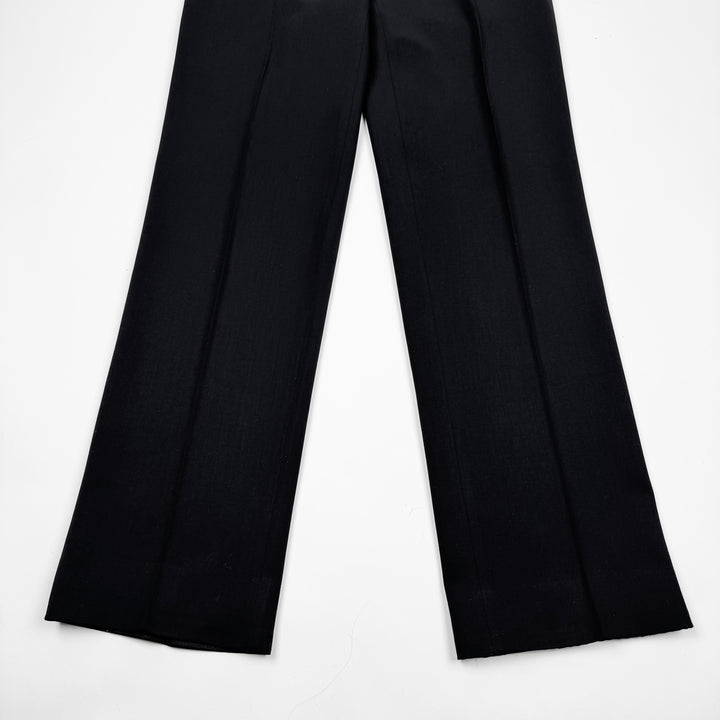 Prada FW2000 Black Stretch-Wool Pleated Suit Trousers/Pants