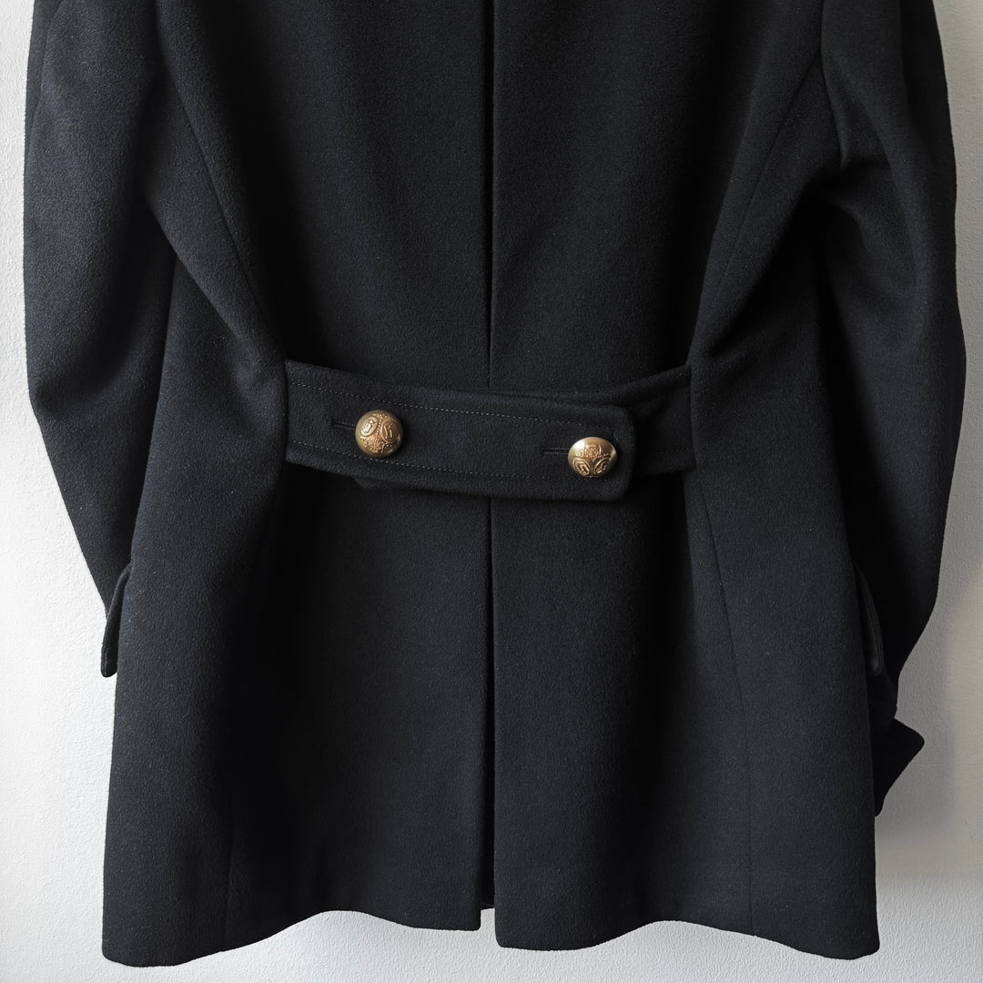 Gucci By Tom Ford FW2003 Black Double Breasted Gold Button Wool Peacoat