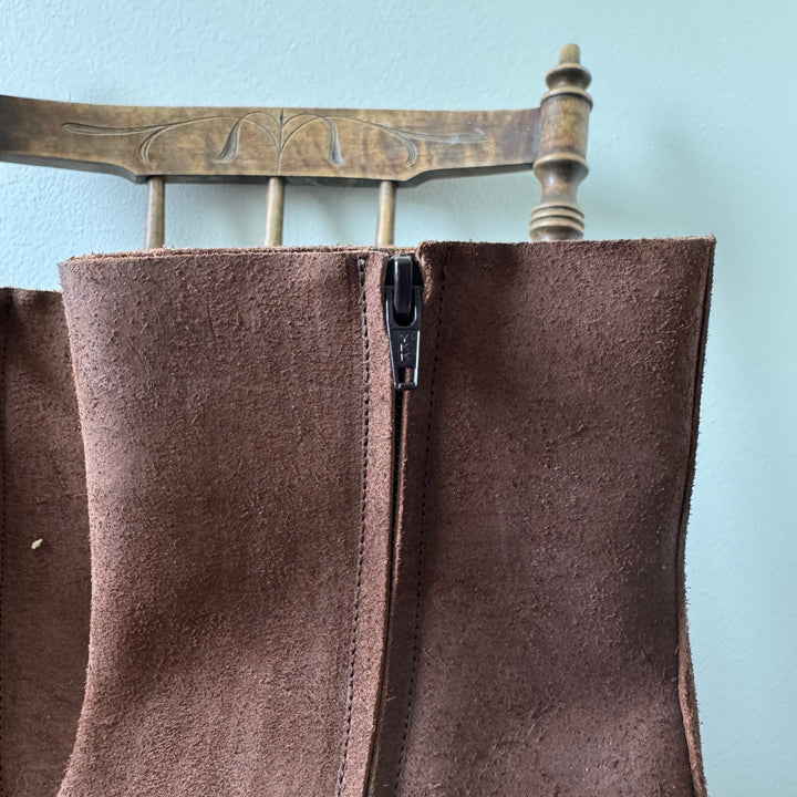 AW2003 Martin Margiela Brown Suede Square Toe Boots