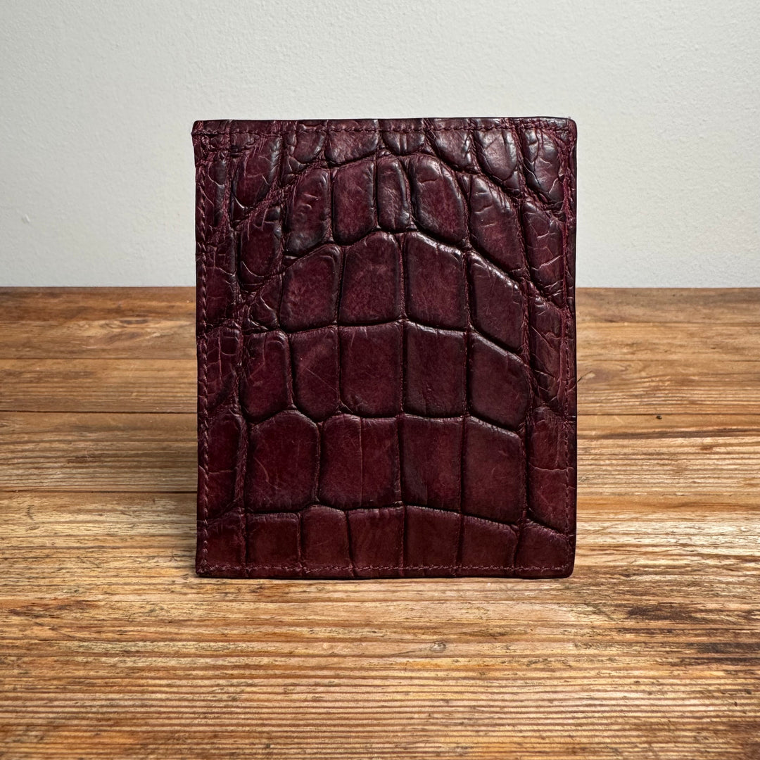 Rick Owens SS17 Burgundy Alligator Card Holder Wallet