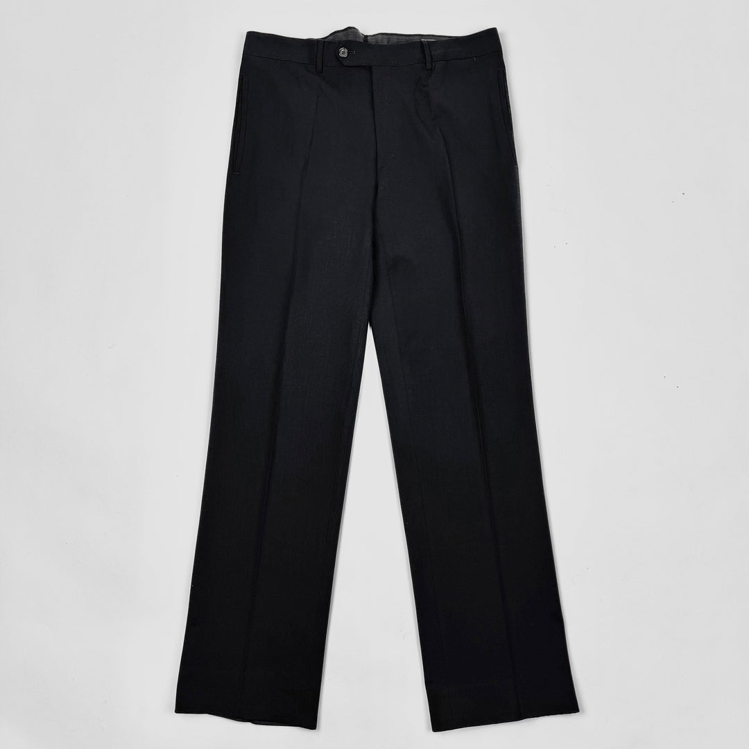 Prada FW2000 Black Stretch-Wool Pleated Suit Trousers/Pants