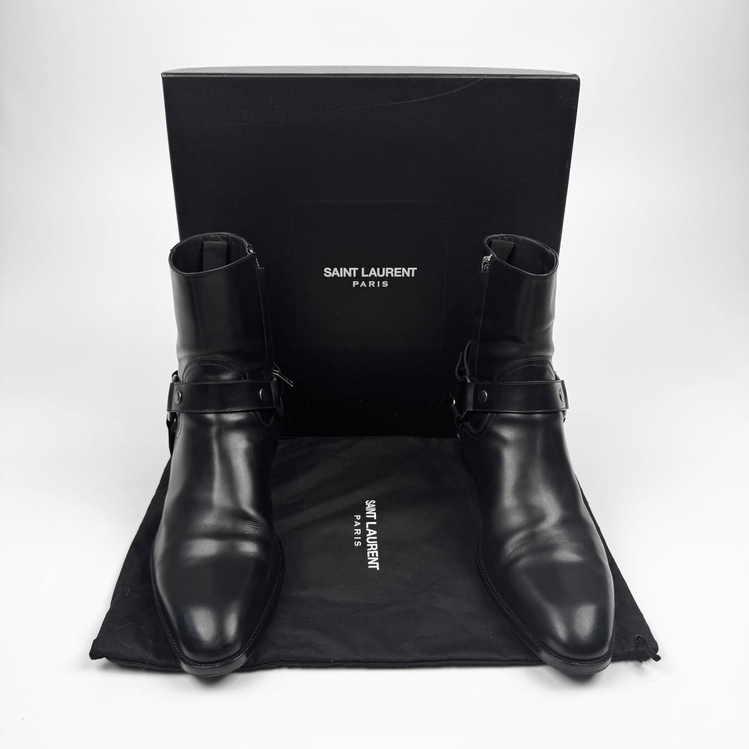 Saint Laurent By Hedi Slimane FW2015 Black Harness Wyatt Boots
