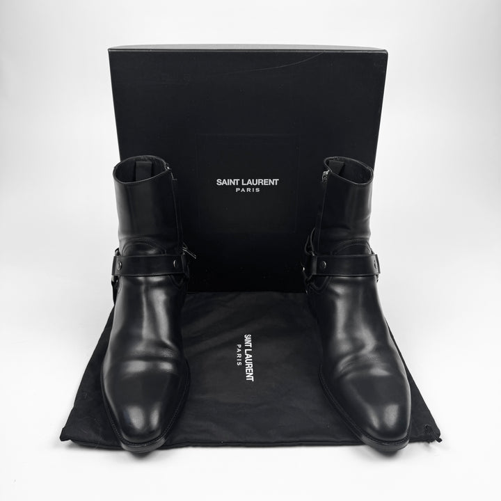 Saint Laurent By Hedi Slimane FW2015 Black Harness Wyatt Boots
