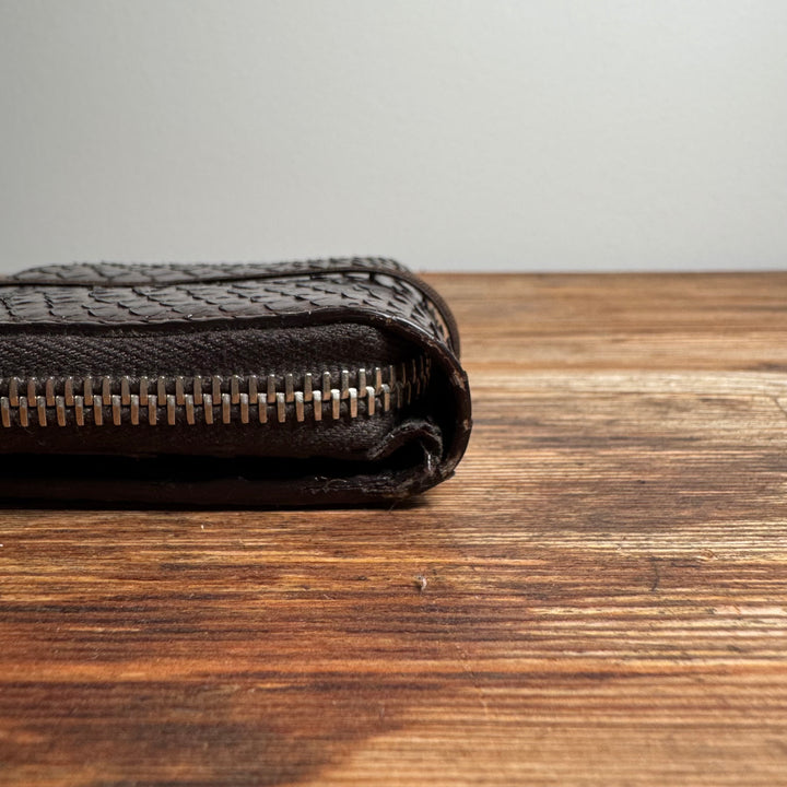 Helmut Lang 2000’s Snake Skin Leather Zip-Up Wallet
