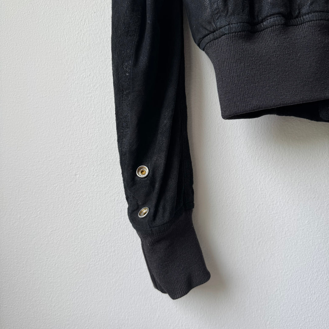Rick Owens SS2018 Black Blistered Lamb Leather MA-1 Bomber Jacket