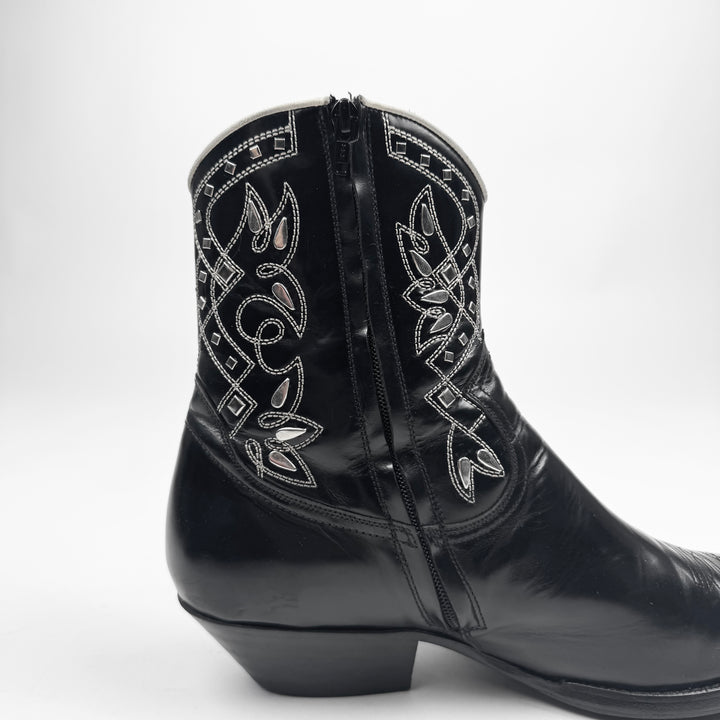 Saint Laurent By Hedi Slimane SS2015 Psych Rock Black Studded Western Boots