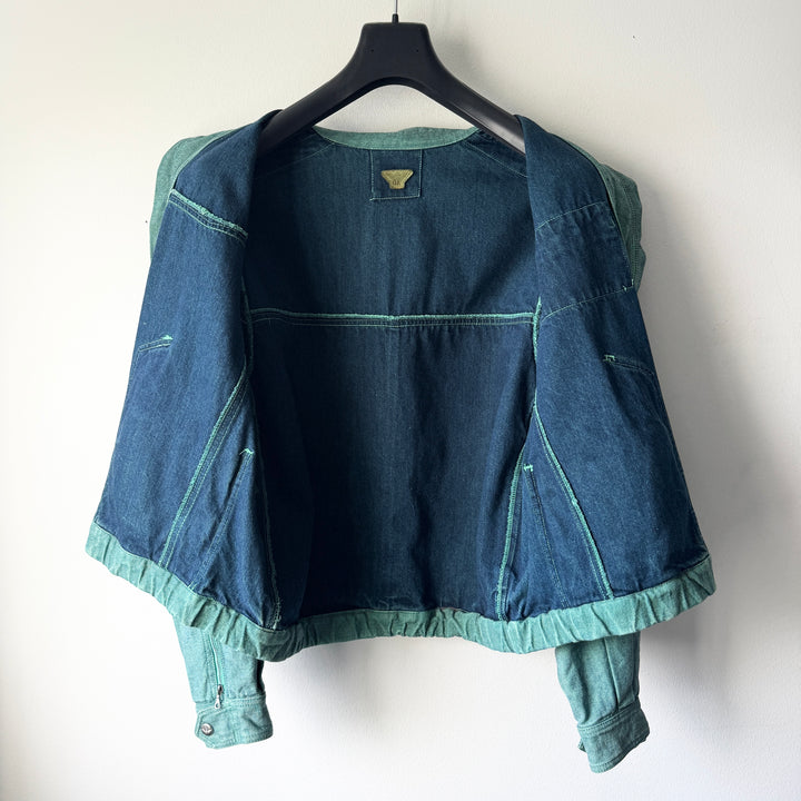 Giorgio Armani 1980s Iridescent Green Denim Jacket