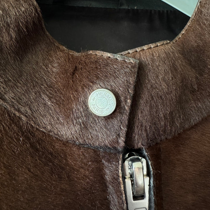 Hermes FW2015 Runway Sample Hair-On-Hide Calf Leather Moto Jacket