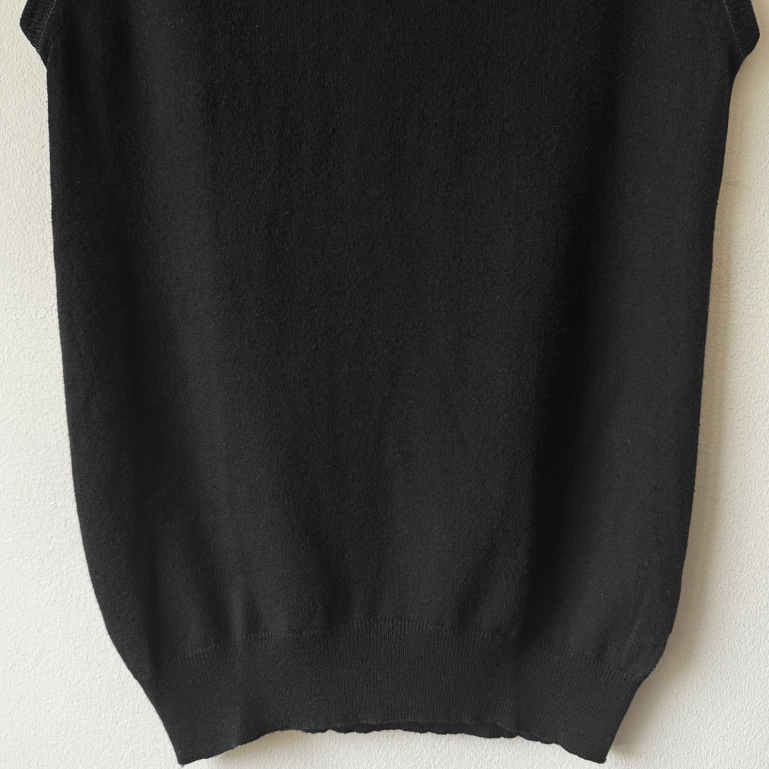SS2001 Martin Margiela Black Wool/Cotton Knitted Vest