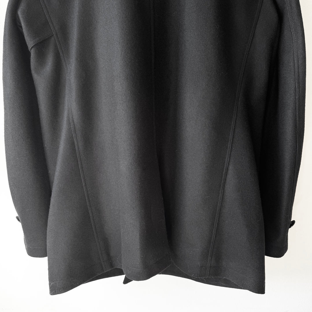 Yves Saint Laurent FW2012 Black Wool Military Double Breasted Short Coat