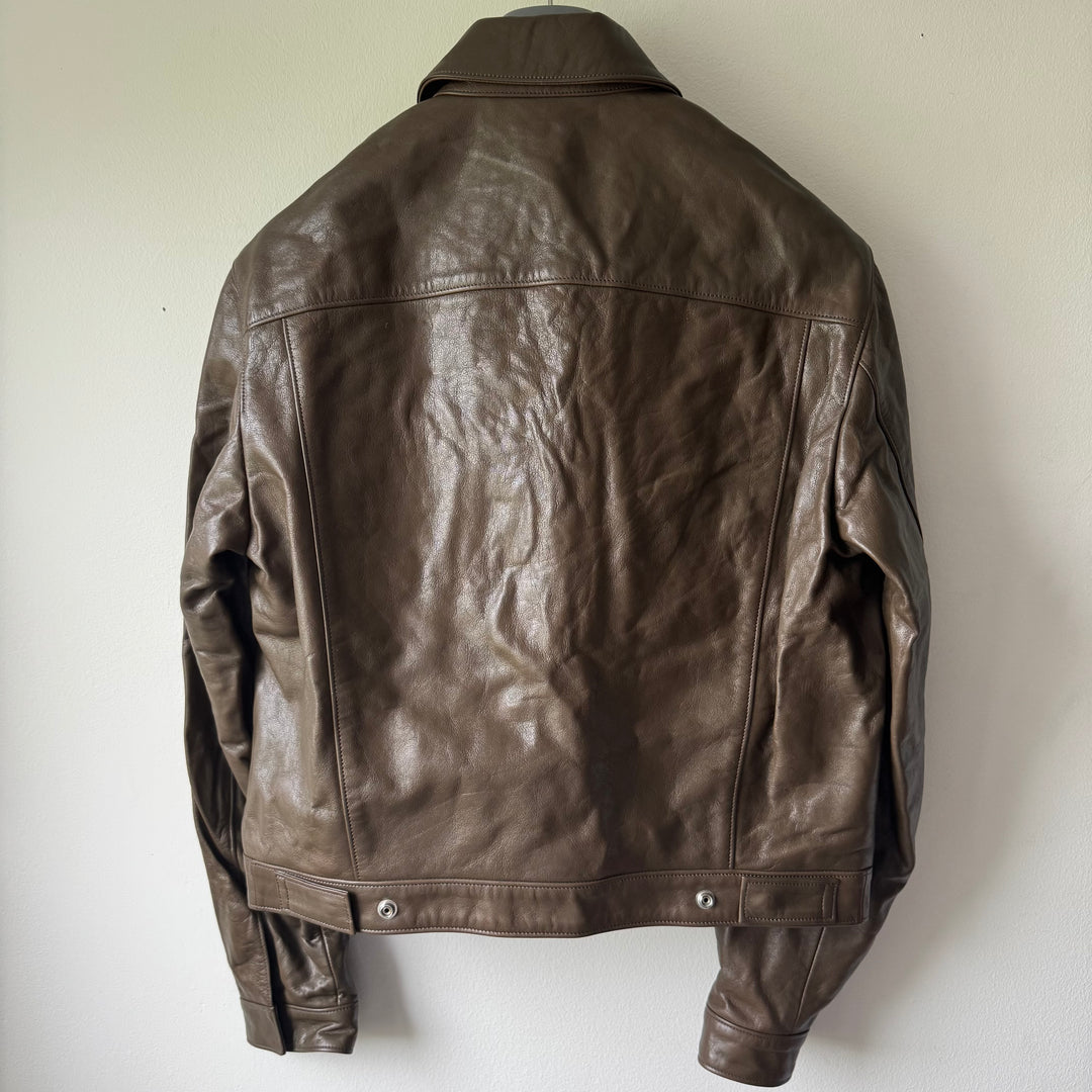 Lemaire Cropped Glazed Cow Leather Blouson Jacket