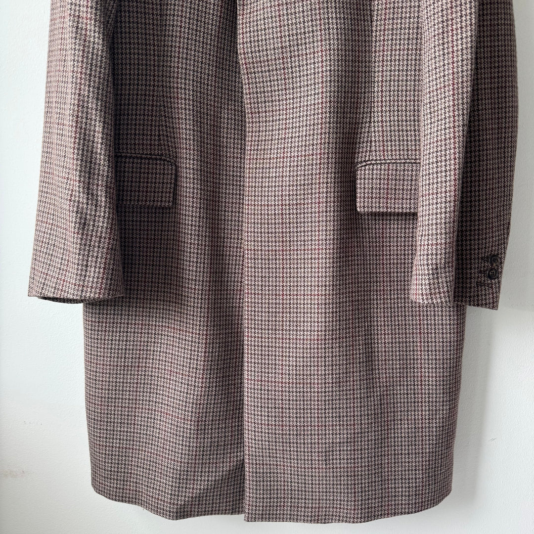 AW2000 Martin Margiela Checkered Houndstooth Wool Button-Up Overcoat