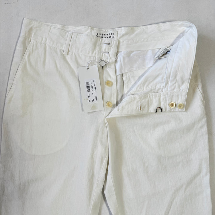 SS2005 Martin Margiela White Cotton Relaxed Straight Pants