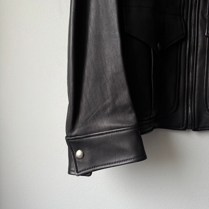 Ralph Lauren Purple Label Black Lamb Leather Field Jacket