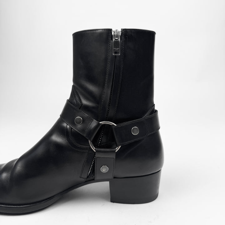 Saint Laurent By Hedi Slimane FW2015 Black Harness Wyatt Boots