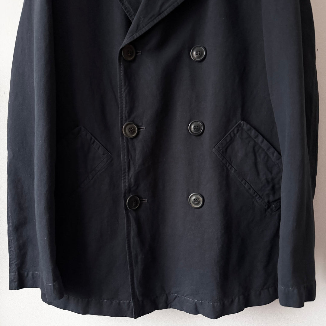 SS2004 Martin Margiela Navy Linnen/Cotton Double Breasted Short Coat