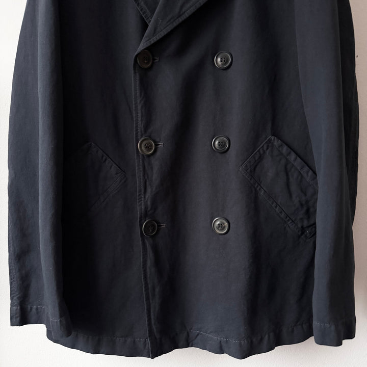 SS2004 Martin Margiela Navy Linnen/Cotton Double Breasted Short Coat