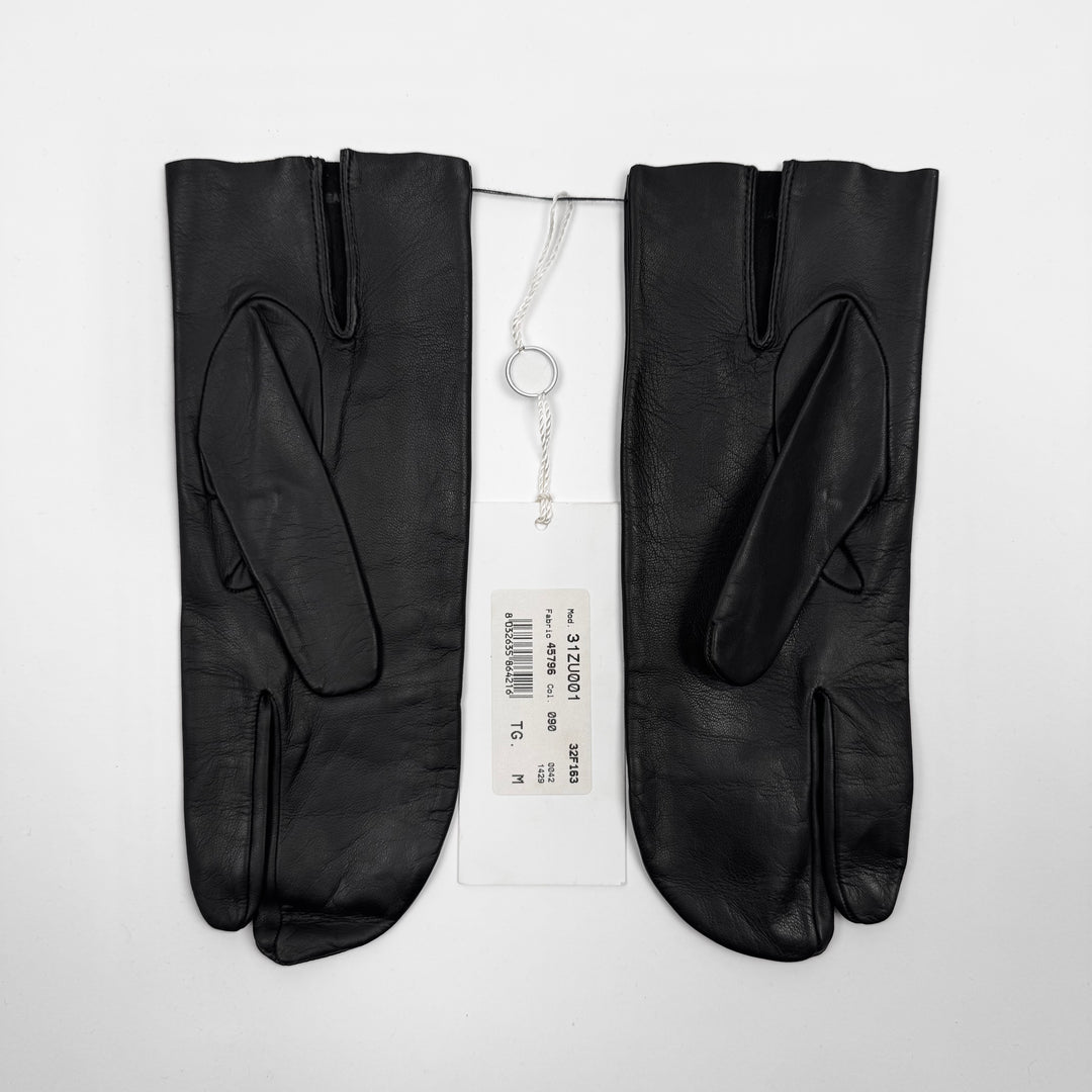 AW2004 Martin Margiela Black Leather Tabi Gloves