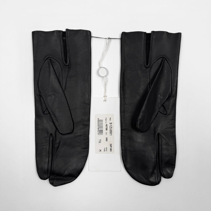 AW2004 Martin Margiela Black Leather Tabi Gloves