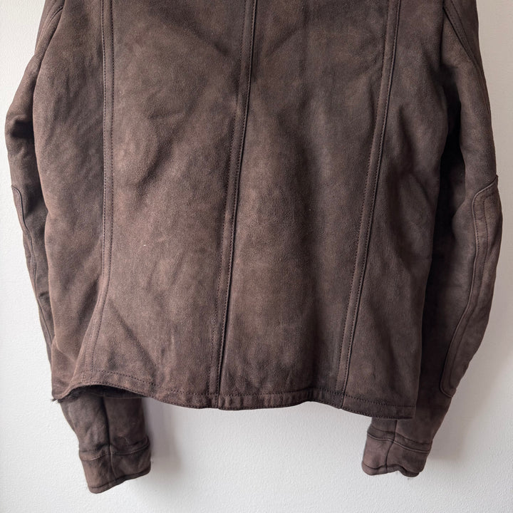 Gucci FW2011 Brown Suede Leather Shearling Bomber Jacket