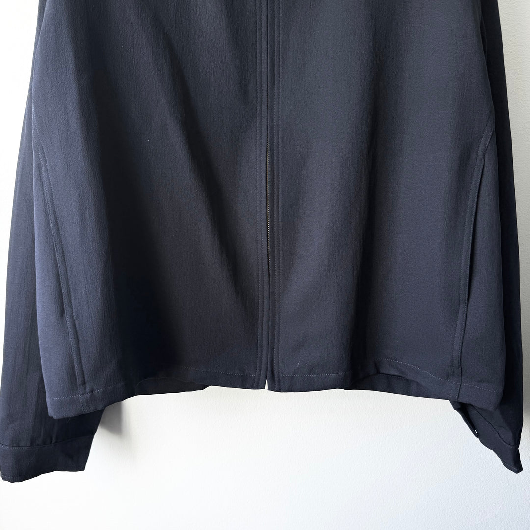 Emporio Armani 1990s Navy Polyester Boxy Blouson Jacket