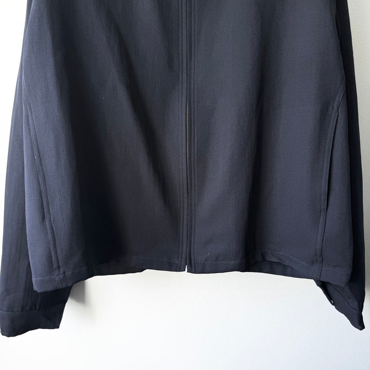 Emporio Armani 1990s Navy Polyester Boxy Blouson Jacket
