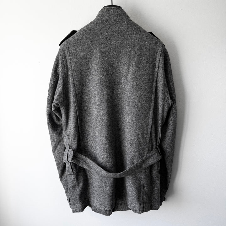 Yves Saint Laurent Rive Gauche FW2006 Gray Wool/Silk Belted Military Jacket