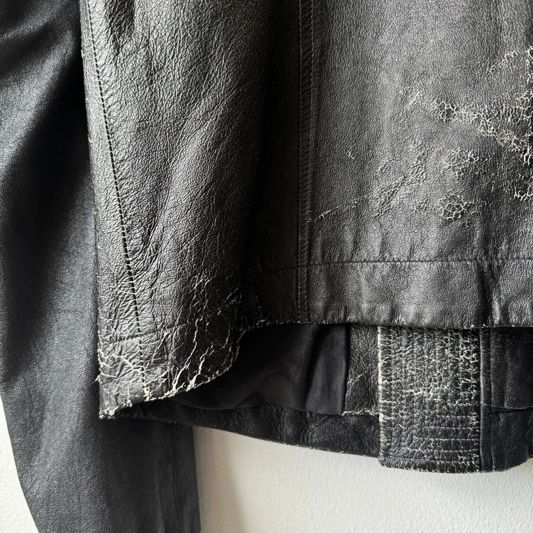 Rick Owens SS09 Strutter Gradient Blistered Intarsia Leather Jacket