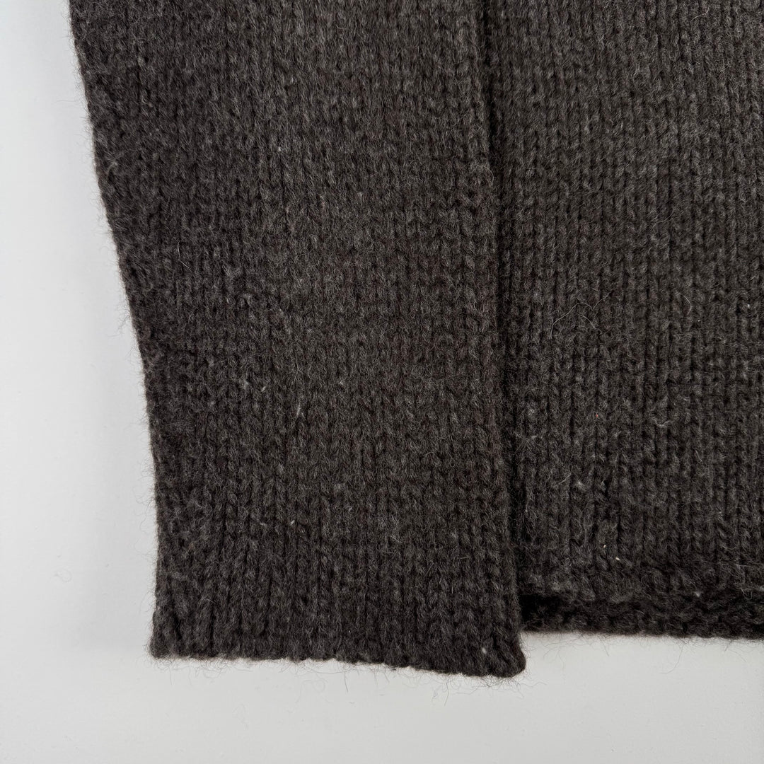 Gucci By Tom Ford 1990’s Brown Alpaca/Wool Chunky Knit V-Neck Pullover