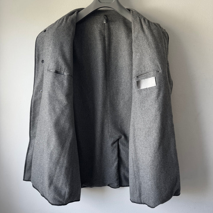 Dior Homme Black Leather Cashmere Lined Shirt Jacket