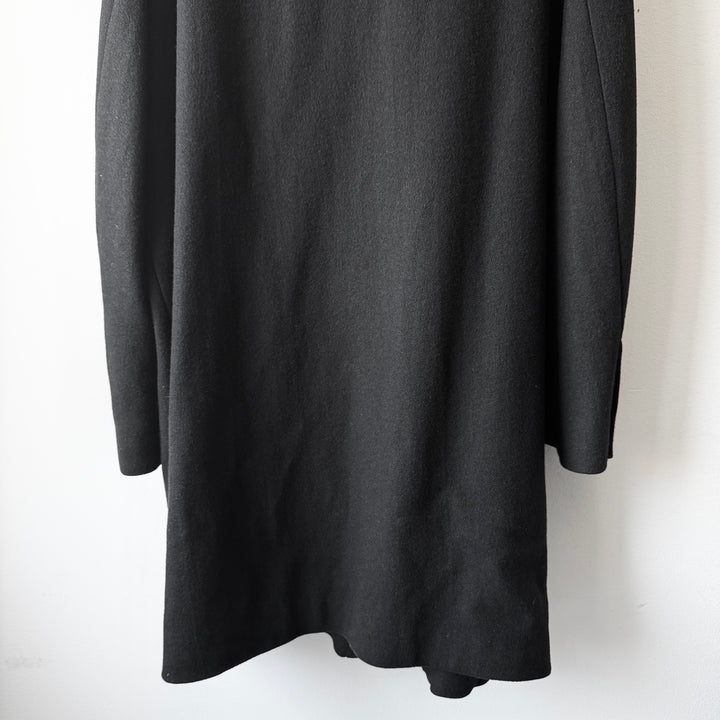 Prada FW1998 Black Asymmetrical Funnel Neck Wool Coat