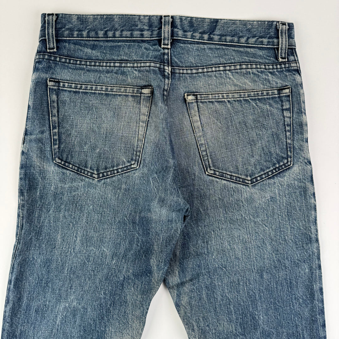 Helmut Lang 1998 Faded Distressed Straight Raw Denim Jeans