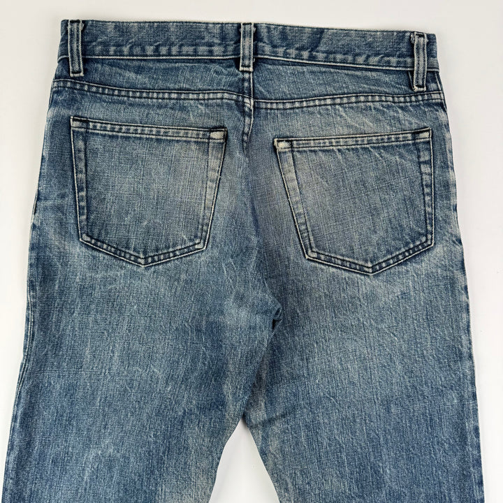 Helmut Lang 1998 Faded Distressed Straight Raw Denim Jeans