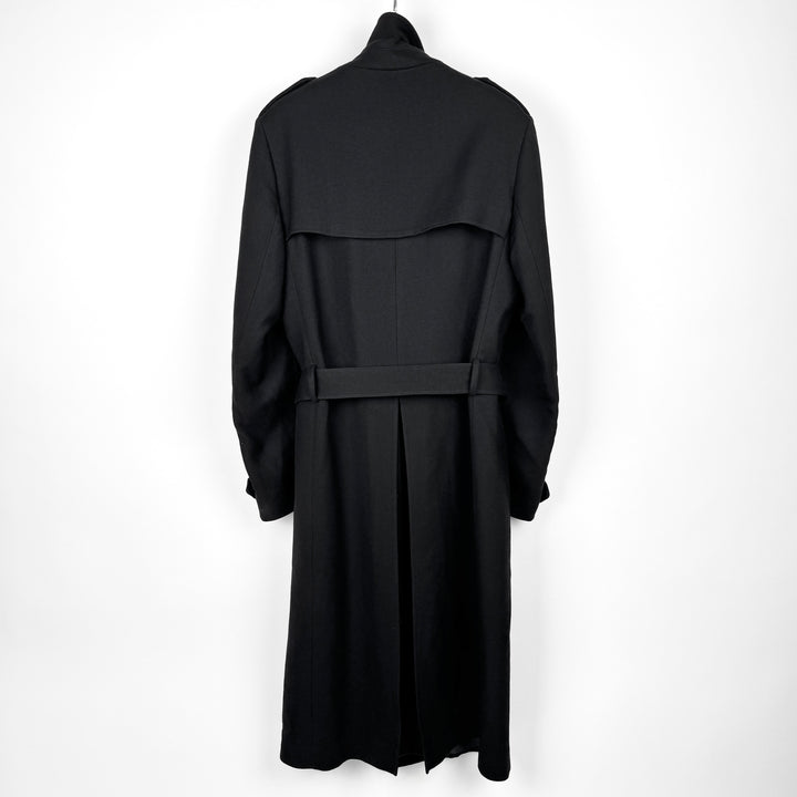 AW2008 Martin Margiela Black Double Breasted Long Military Wool Trench Coat