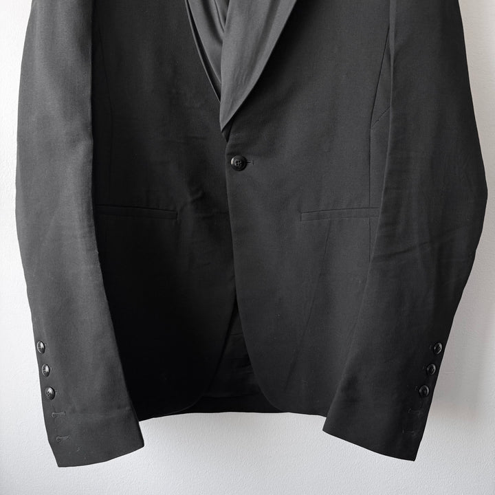 Rick Owens SS2015 Black Wool Silk Shawl Collar Blazer Jacket