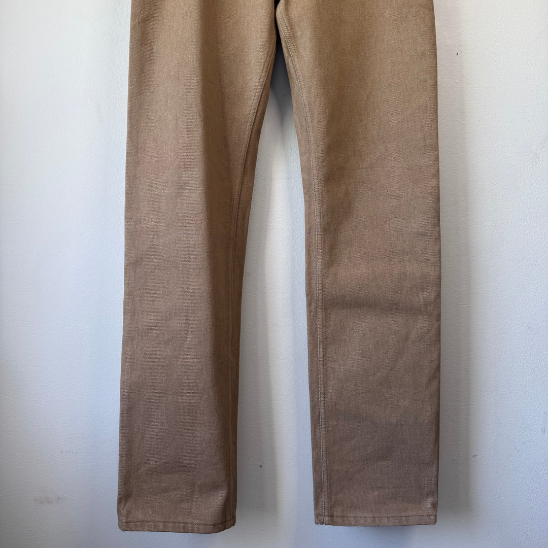 Helmut Lang 2000 Caramel Brown Classic Cut Raw Denim