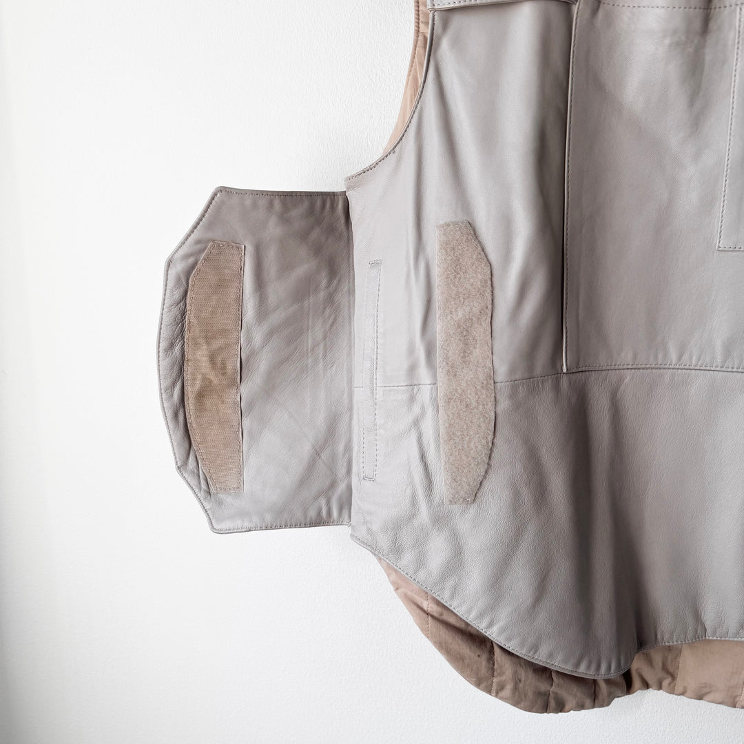 Helmut Lang SS1998 White Leather Bulletproof Tactical Vest