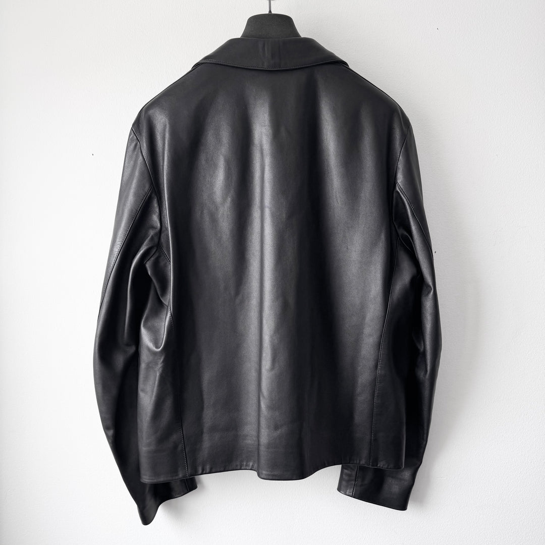 Calvin Klein Collection 2000’s Black Cropped Lamb Leather Jacket