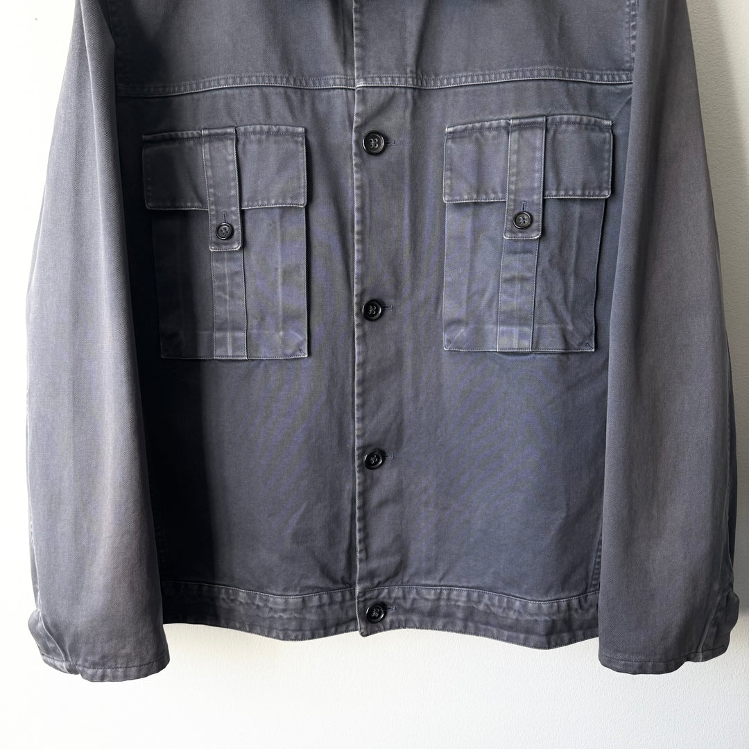 Jil Sander 2000's Gray/Blue Sun Faded Cotton Work Jacket