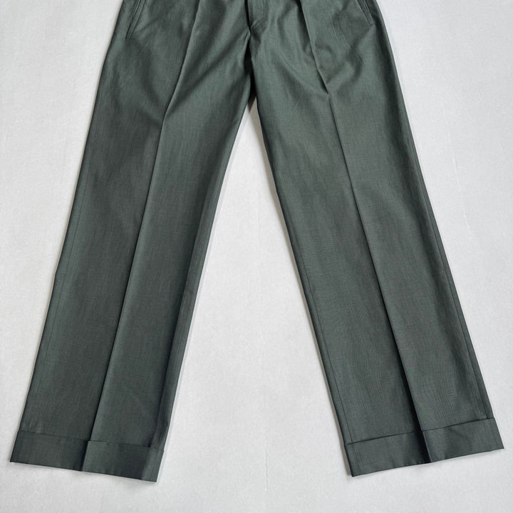 Prada SS1999 Green Wide Leg Pleated Pants