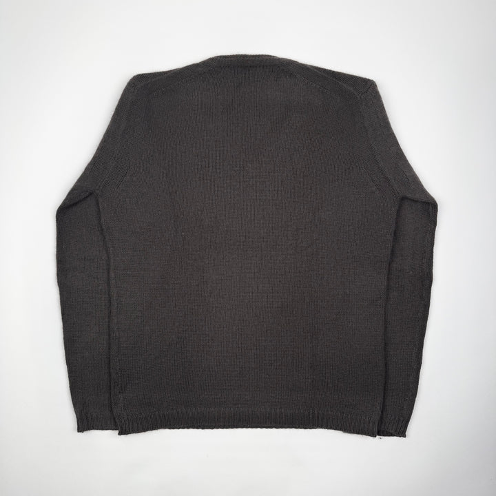 Gucci By Tom Ford Brown Angorra/Silk Knit V-Neck Pullover