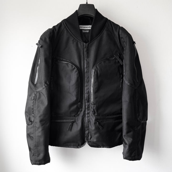 Issey Miyake AW2000 Black Ballistic Nylon X-Ray Cargo Bomber Jacket