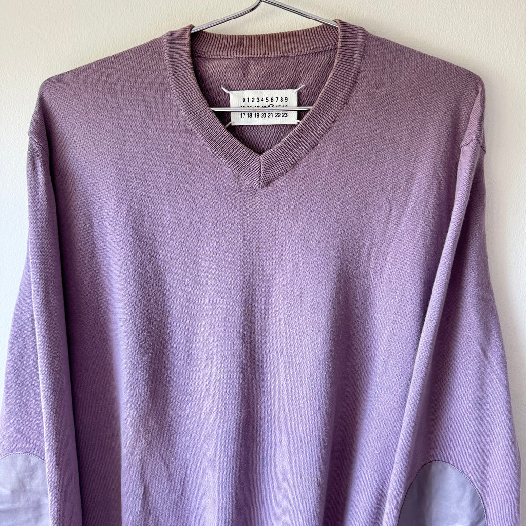 SS2008 Martin Margiela Lilac Cotton Knit Elbow Patch Pullover
