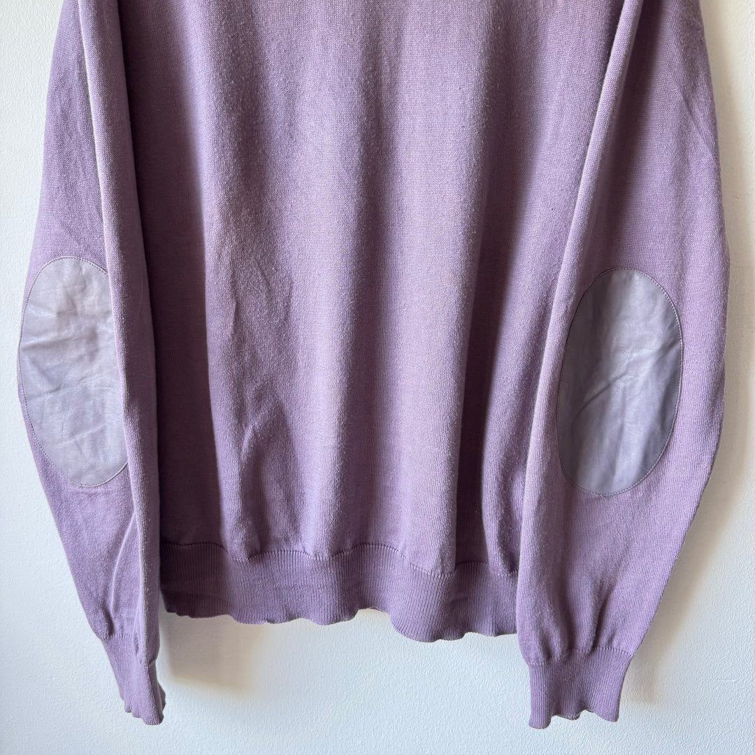 SS2008 Martin Margiela Lilac Cotton Knit Elbow Patch Pullover