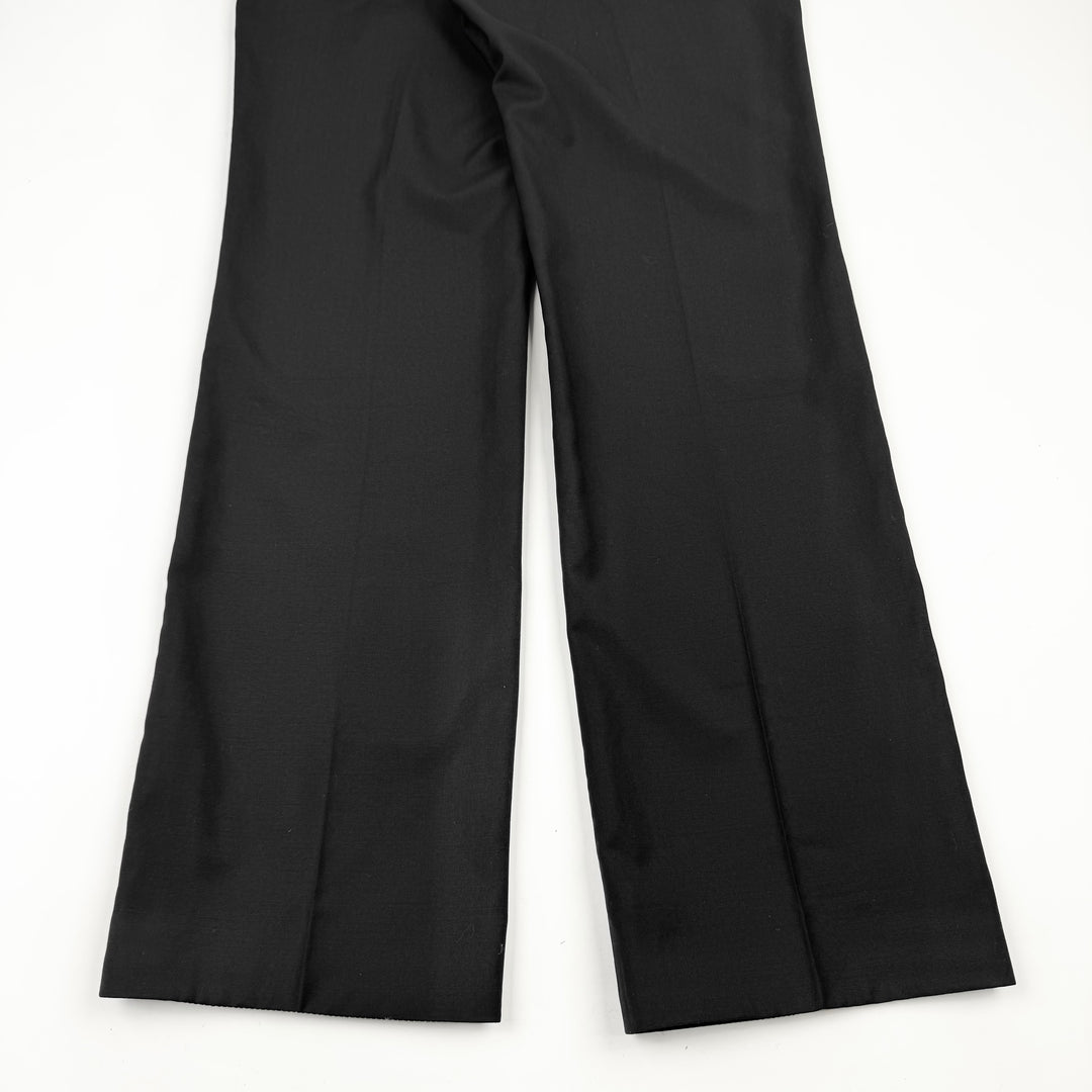 Gucci 2000's Black Wool Pleated Relaxed Suit Trousers Pants