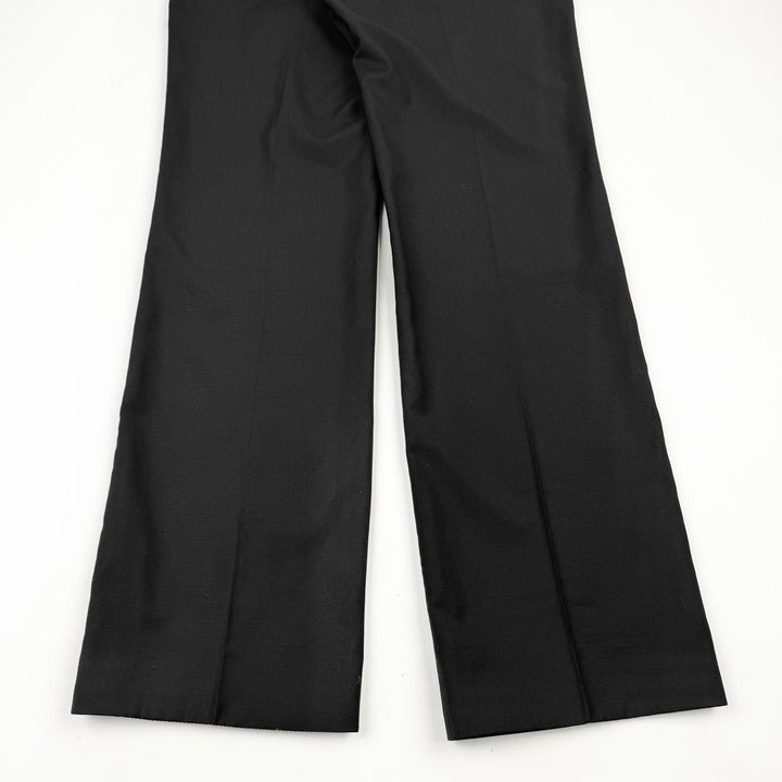 Gucci 2000's Black Wool Pleated Relaxed Suit Trousers Pants