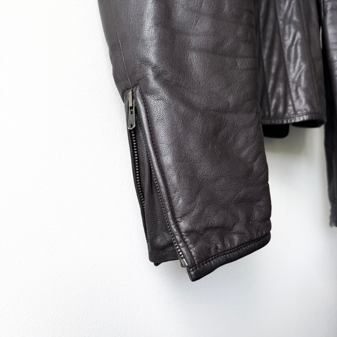 Yves Saint Laurent Rive Gauche By Tom Ford FW2003 Brown Fencing Leather Jacket