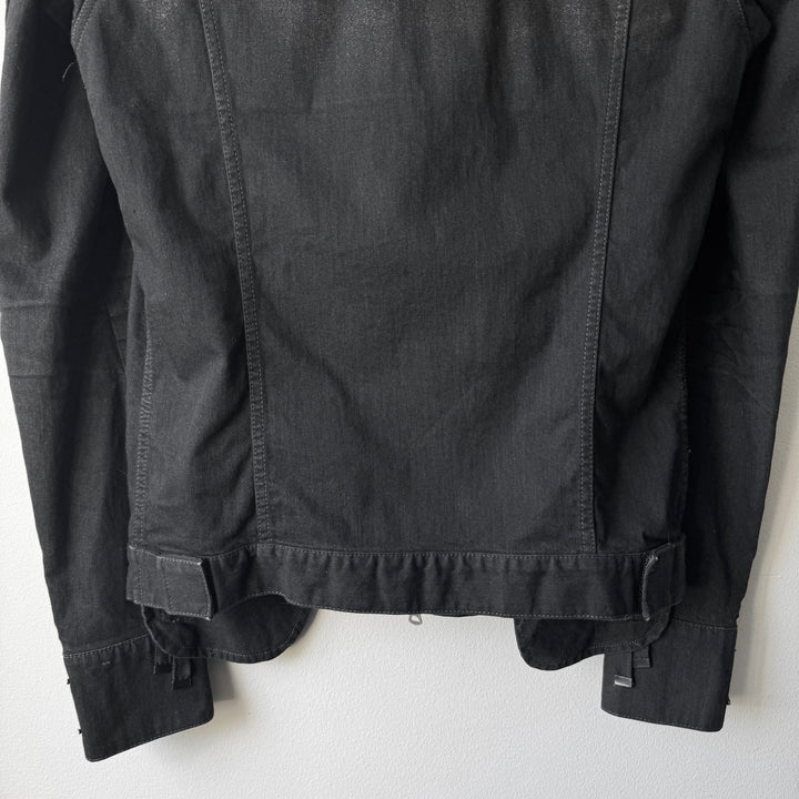 LGB Black Cotton Waxed Denim Back-Zip Jacket