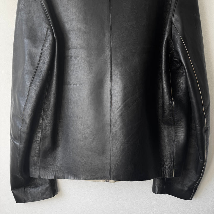 Prada FW2000 Black/White Zip Blouson Leather Jacket