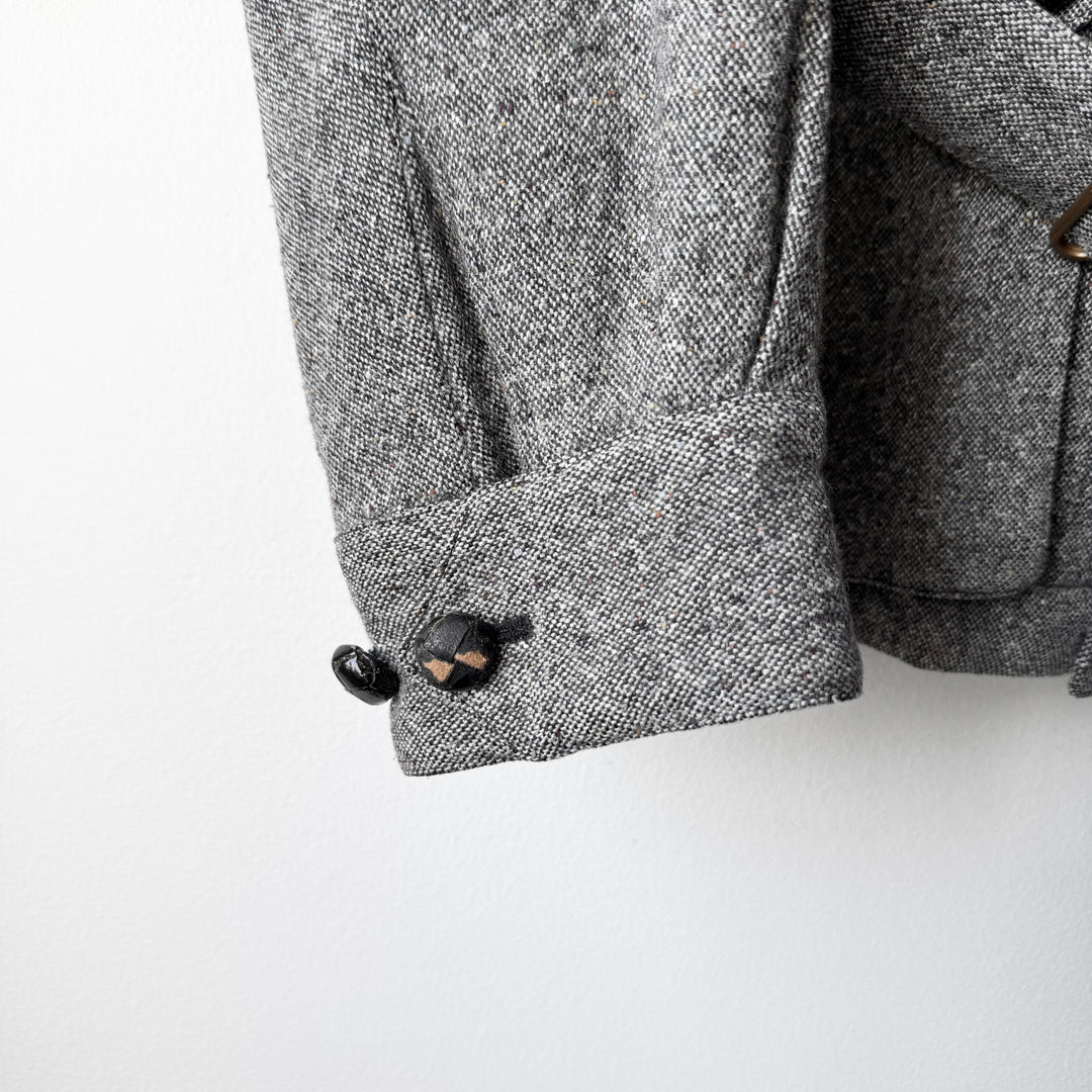 Yves Saint Laurent Rive Gauche FW2006 Gray Wool/Silk Belted Military Jacket